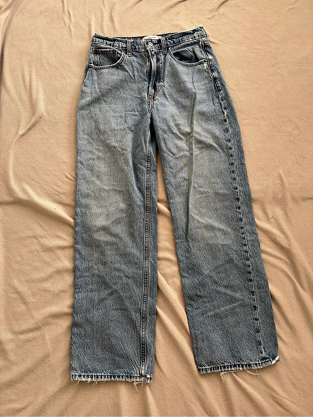 Abercrombie & Fitch The Loose High Rise Straight Leg Jeans Waist 26 Blue